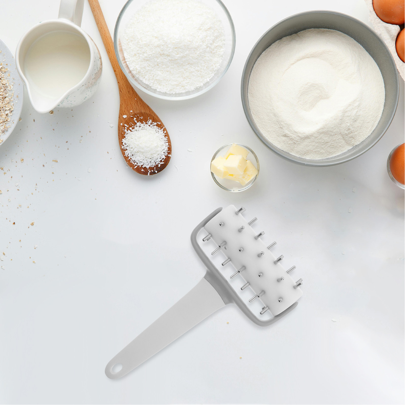 Kitchen Roller Baking - Dikenli Pizza Hamuru Açma Aleti, Elde