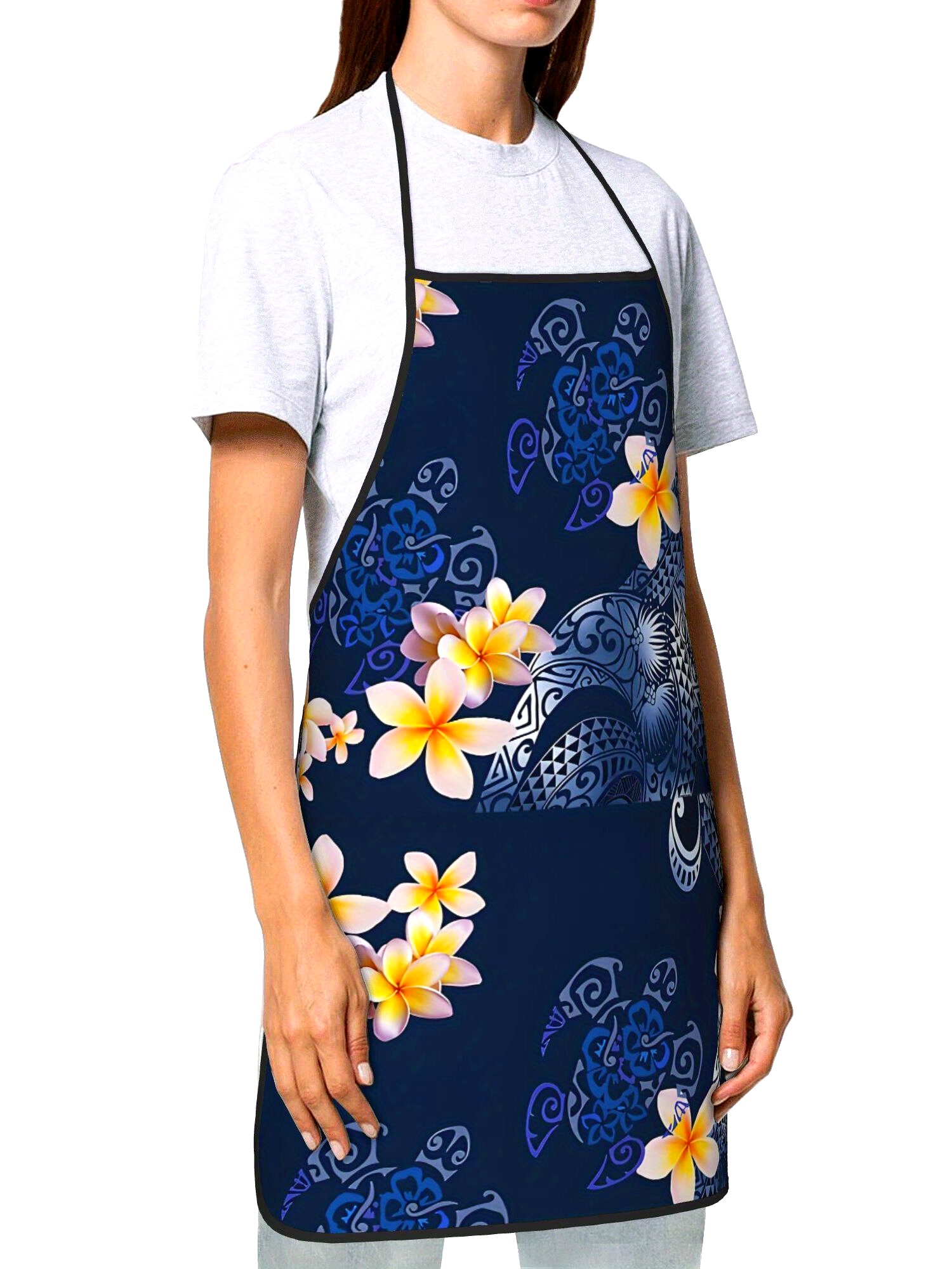 Kitchen Baking Island - Hawaii Plumeria Önlüğü Tropikal Çiçek Mutfak