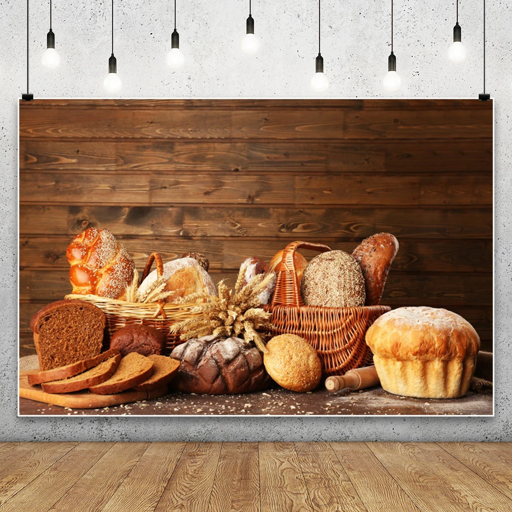 Kitchen Baking Background - Ahşap Tahtalar Fonu Ekmek Pişirme Yemek