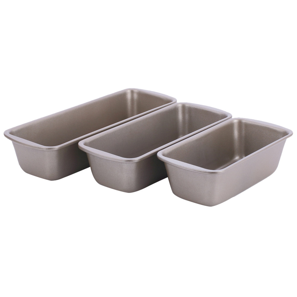Kitchen Baking Pan - 3 Adet Dikdörtgen Ekmek Kalıbı Karbon