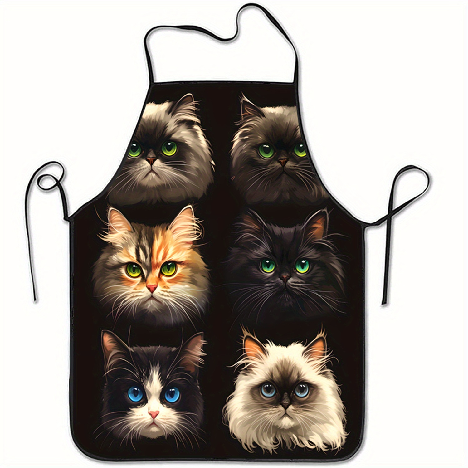 Kedi Yüzü Portre Önlüğü Siyah  - Kitchen Baking Background incelemesi ve fiyatı