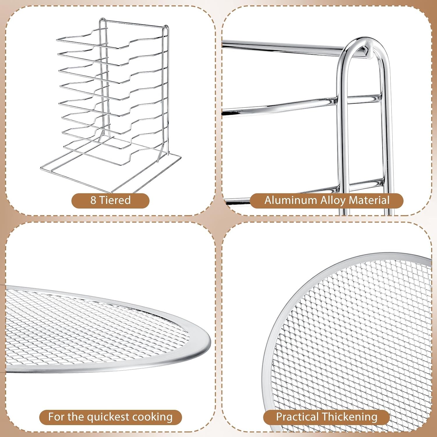 8 Katmanlı Pizza Rafı, Delikli - Kitchen Baking Pan incelemesi ve fiyatı