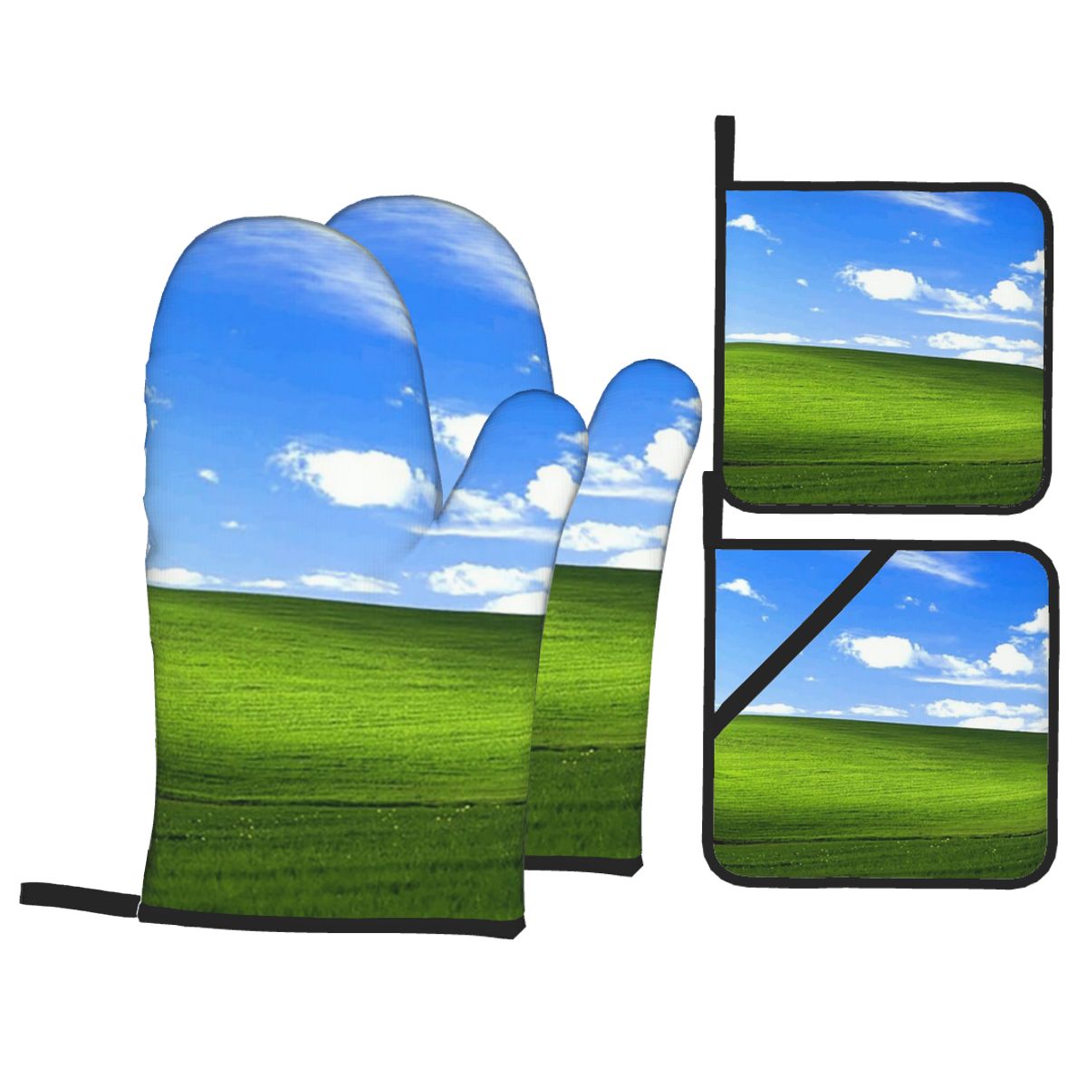 Windows XP Desenli 4'lü Fırın  - Kitchen Baking Background incelemesi ve fiyatı
